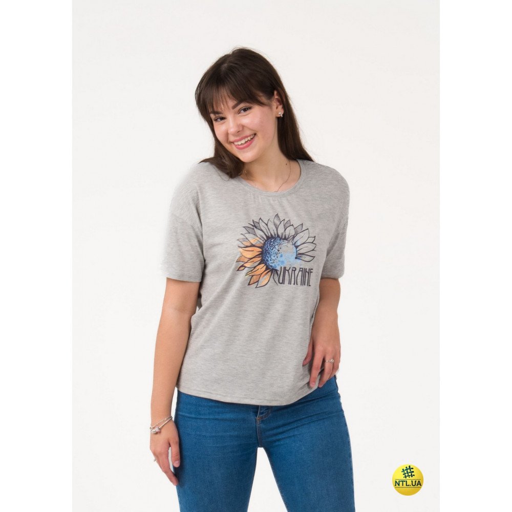 футболка жіноча 41-2318 сірий меланж 2