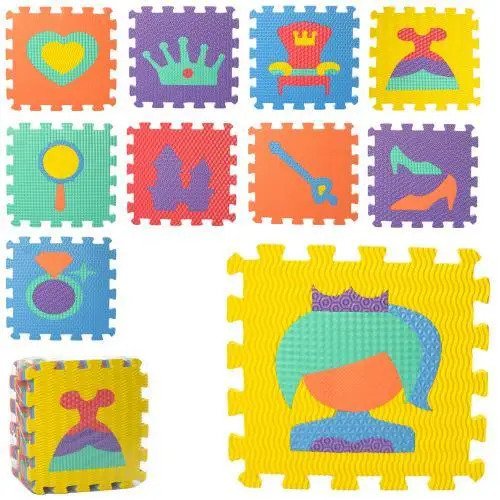 Килимок мозаїка для дівчаток M 6100 10 деталей 6 текстур