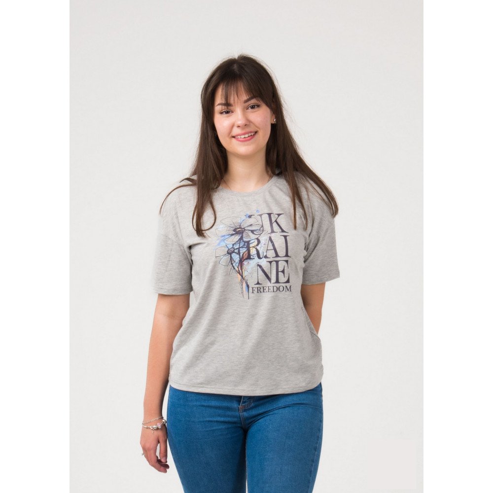 футболка жіноча 41-2319 сірий меланж 2